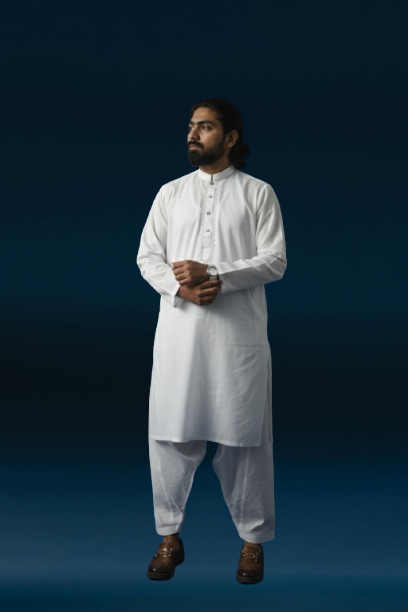 White Cotton Shalwar Kameez